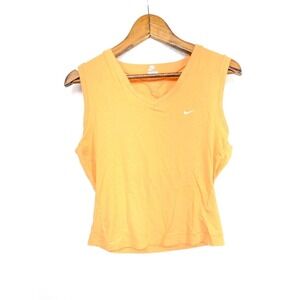 Nike Women Dri Fit Orange Sleeveless‎ Active Top Tee L